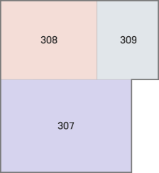 좌측 상단부터 반시계방향으로 308, 307, 309